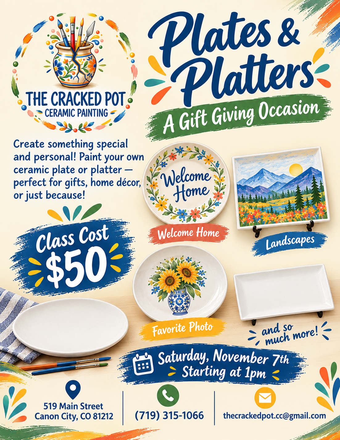 A Gift Giving Occasion flyer — Friday November 7th at 1pm, $50